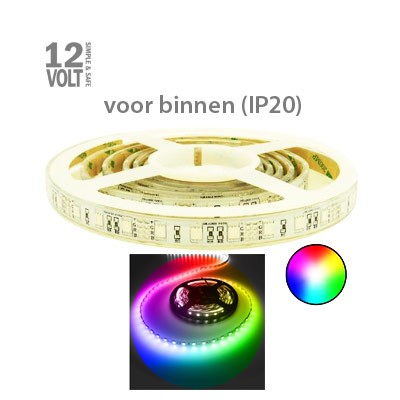 LED Line - LED strip - RGB - 72 watt - 300SMD - 12V DC - IP20 - 5 meter rol