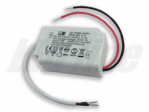 LED Trafo 12 watt 12 VDC 1A IP20