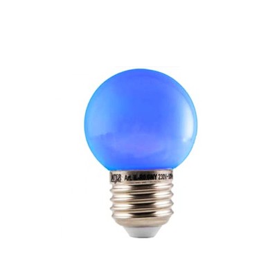 LED Kleuren Kogellamp Blauw Grote Fitting 1W