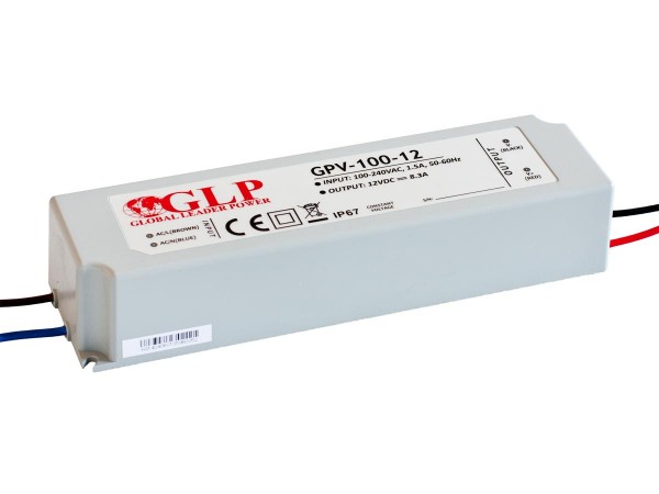 GLP LED Trafo 100 watt 12VDC 8,3A IP67