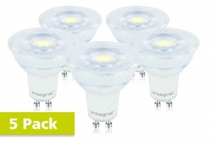 5x Integral LED - GU10 LED spot - 3,6 watt - 6500K - 450 lumen - dimbaar - Glazen behuizing