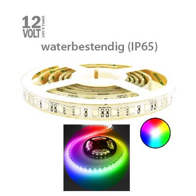 RGB (alle kleuren) LED strip sterk IP65 buiten