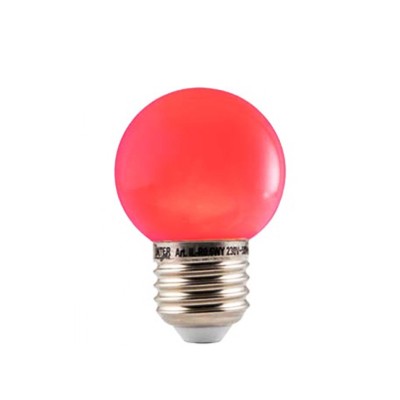 LED Kleuren Kogellamp Rood Grote Fitting 1W