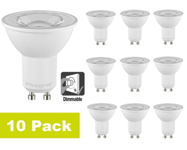 10 pack - Integral LED - GU10 LED spot - 5,7 watt - 4000K - 660 lumen - dimbaar