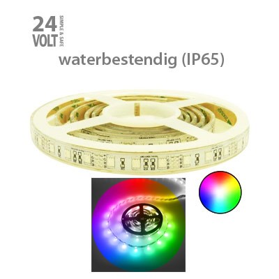 LED-strip 24V RGB IP65 30x5050 (sterk)