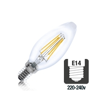 Integral LED filament kaarslamp 4W 2700K extra warm wit E14