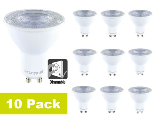10 pack - Integral LED - GU10 LED spot - 3,6 watt - 2700K - 400 lumen - dimbaar