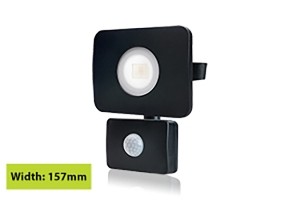 LED schijnwerper 20W 4000K en sensor IP64 zwart