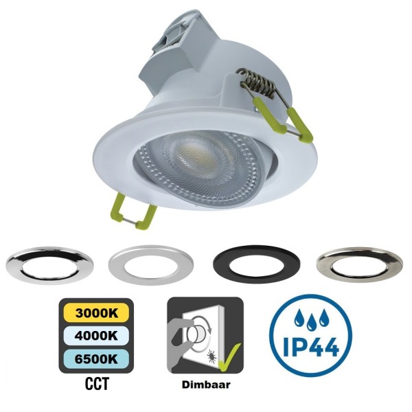 Integral LED - Inbouw spot - 5,5 watt - Wit kleur instelbaar - 550 lumen - Dimbaar - IP44 - Kantelba