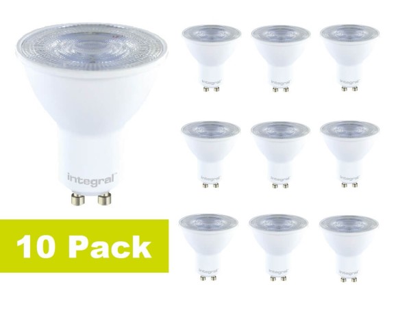 10 pack - Integral LED - GU10 LED spot - 3,6 watt - 2700K - 400 lumen - niet dimbaar