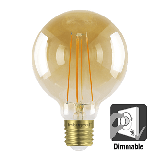 Integral G95 LED Globe retro 5 watt flame 1800K dimbaar