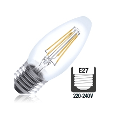 Integral LED filament kaarslamp 4W 2700K extra warm wit E27