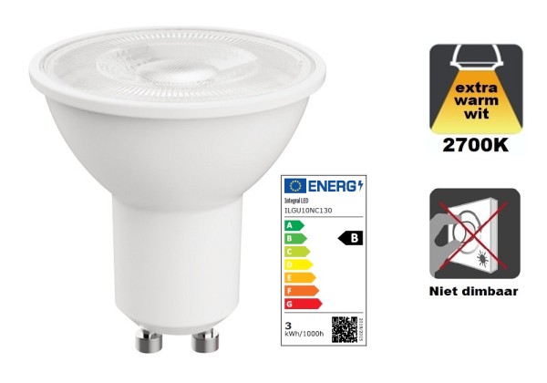 Integral LED - GU10 LED spot - 2,2 watt - 2700K - 350 lumen - niet dimbaar THUMBNAIL