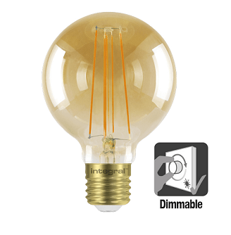 Integral G80 LED Globe retro 5 watt flame 1800K dimbaar