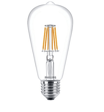 Philips - ST64 filament LED lamp - 7 watt - 2700K - 806 lumen - niet dimbaar