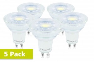 5x Integral GU10 LED spot glas 4,7 watt neutraal wit 4000K