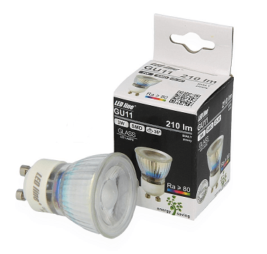 GU11 LED spot glas 3 watt neutraal wit 4000K