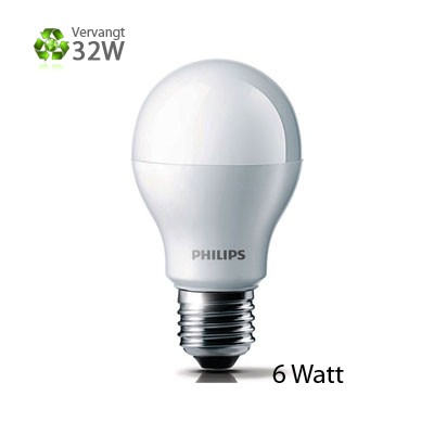 Philips LED-lamp E27 Grote Fitting 6W